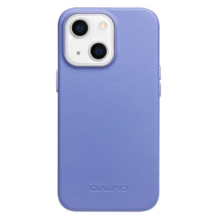 For iPhone 13 mini QIALINO Nappa Cowhide MagSafe Magnetic Protective Case (Blue) - iPhone 13 mini Cases by QIALINO | Online Shopping UK | buy2fix