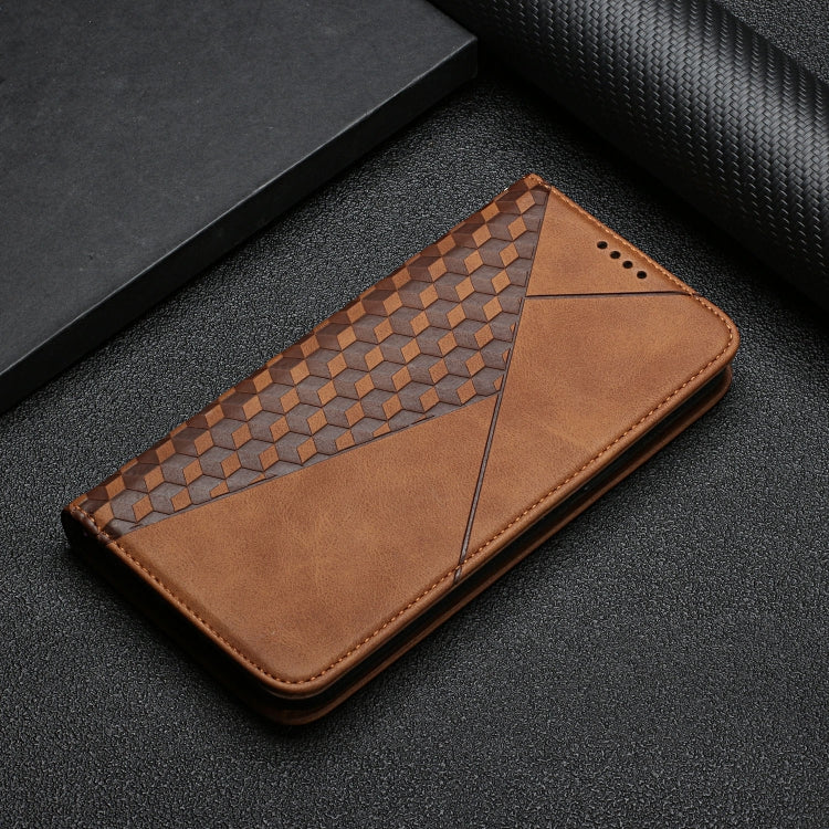 For iPhone XR Diamond Pattern Splicing Skin Feel Magnetic Horizontal Flip Leather Case with Card Slots & Holder & Wallet(Brown) - More iPhone Cases by buy2fix | Online Shopping UK | buy2fix