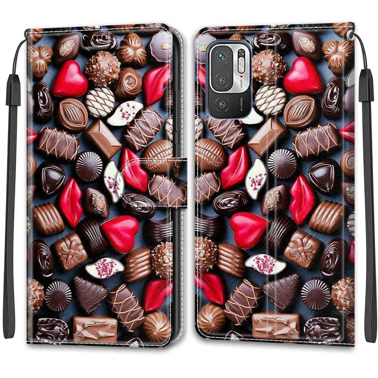 Voltage Coloured Drawing Magnetic Clasp Horizontal Flip PU Leather Case with Holder & Card Slots For Xiaomi Redmi Note 10 5G(C06 Red Lip Chocolate) - Xiaomi Cases by buy2fix | Online Shopping UK | buy2fix