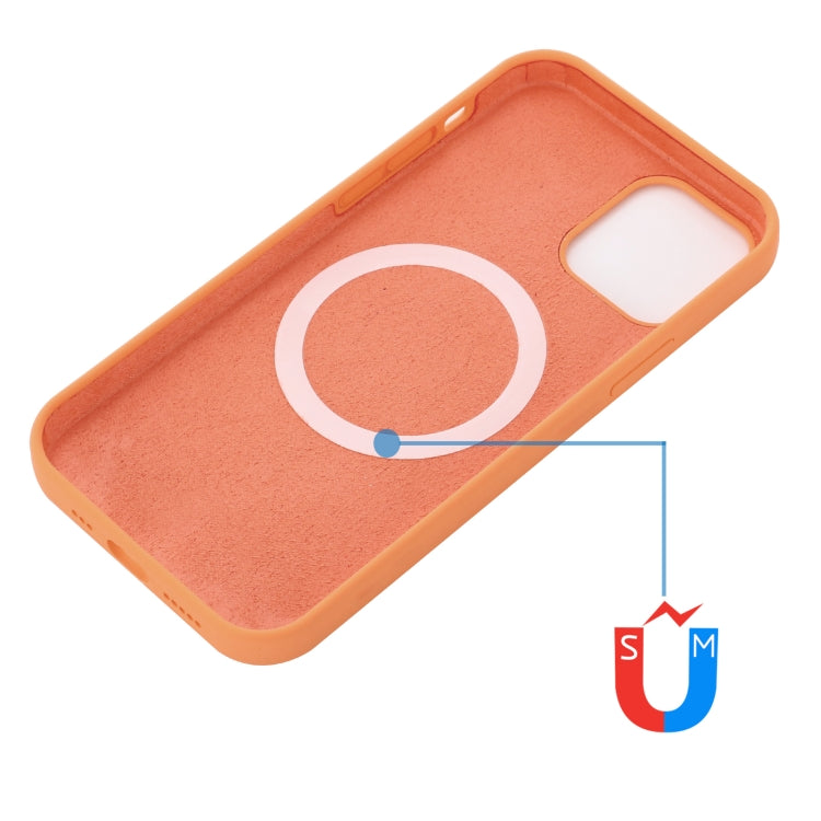 For iPhone 13 mini Shockproof Silicone Magnetic Magsafe Case (Orange) - iPhone 13 mini Cases by buy2fix | Online Shopping UK | buy2fix