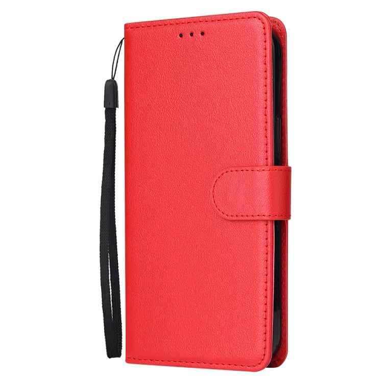 For iPhone 13 mini Multifunctional Horizontal Flip Leather Case, with Three Card Slot & Holder & Photo Frame & Lanyard (Red) - iPhone 13 mini Cases by buy2fix | Online Shopping UK | buy2fix