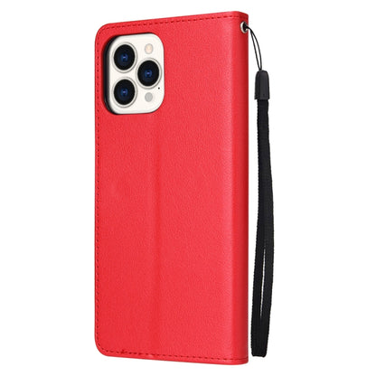 For iPhone 13 mini Multifunctional Horizontal Flip Leather Case, with Three Card Slot & Holder & Photo Frame & Lanyard (Red) - iPhone 13 mini Cases by buy2fix | Online Shopping UK | buy2fix