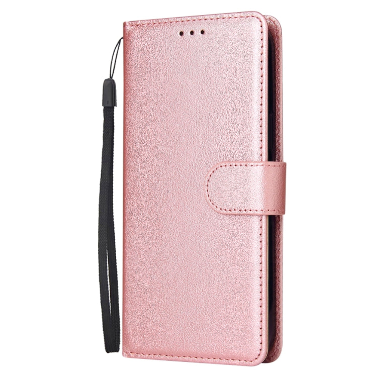 For iPhone 13 Pro Multifunctional Horizontal Flip Leather Case, with Three Card Slot & Holder & Photo Frame & Lanyard (Rose Gold) - iPhone 13 Pro Cases by buy2fix | Online Shopping UK | buy2fix