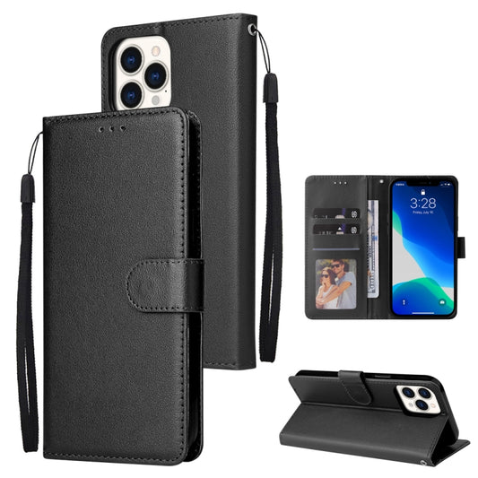 For iPhone 13 Pro Max Multifunctional Horizontal Flip Leather Case, with Three Card Slot & Holder & Photo Frame & Lanyard (Black) - iPhone 13 Pro Max Cases by buy2fix | Online Shopping UK | buy2fix