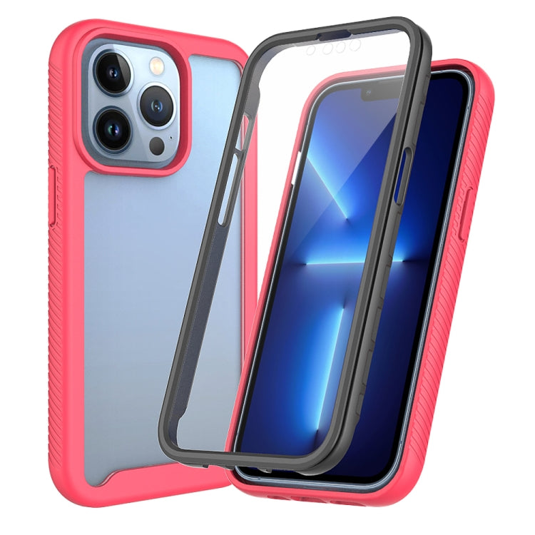 For iPhone 13 Pro Starry Sky Solid Color Series Shockproof PC + TPU Case with PET Film (Rose Red) - iPhone 13 Pro Cases by buy2fix | Online Shopping UK | buy2fix