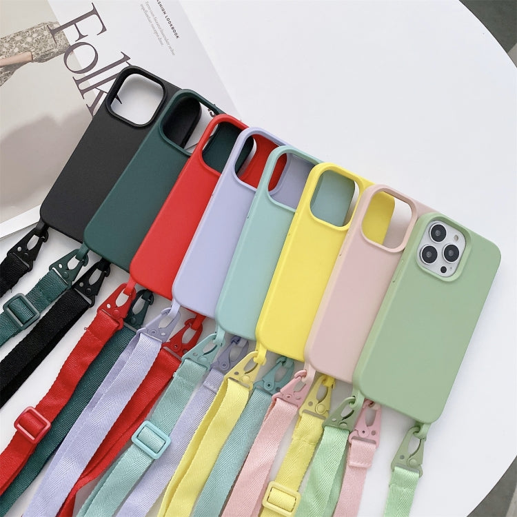 For iPhone 13 Pro Elastic Silicone Protective Case with Wide Neck Lanyard (Sky Blue) - iPhone 13 Pro Cases by buy2fix | Online Shopping UK | buy2fix