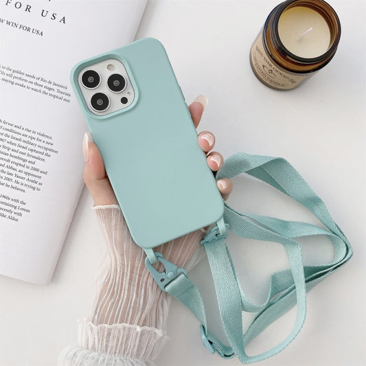 For iPhone 11 Elastic Silicone Protective Case with Wide Neck Lanyard (Sky Blue) - iPhone 11 Cases by buy2fix | Online Shopping UK | buy2fix