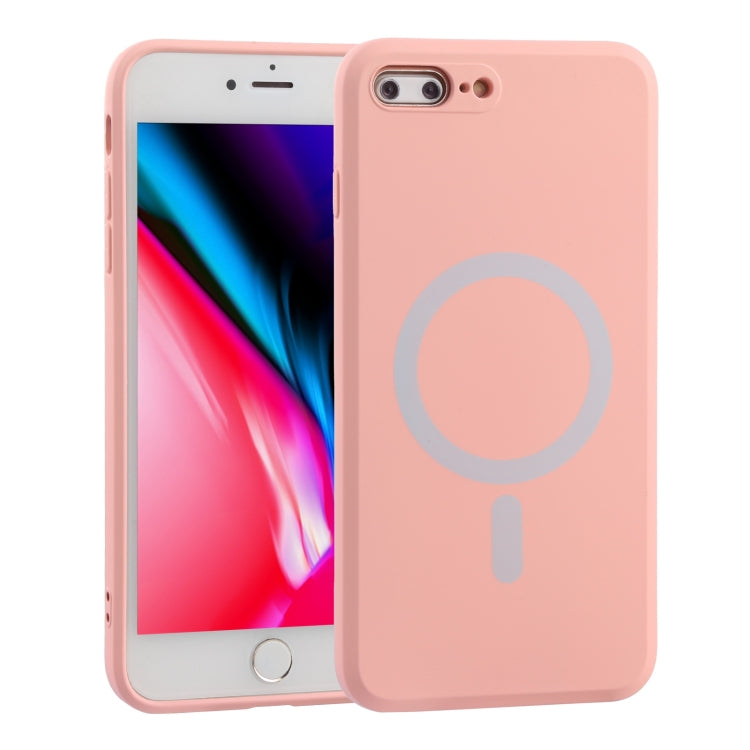 Silicone Full Coverage Shockproof Magsafe Case For iPhone 7 Plus / 8 Plus(Pink) - More iPhone Cases by buy2fix | Online Shopping UK | buy2fix