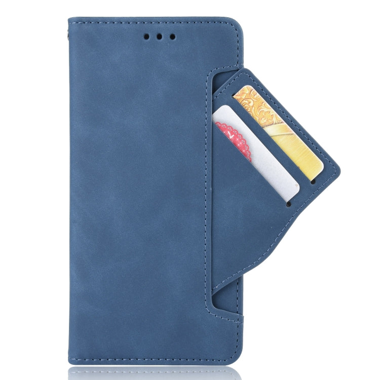 For Motorola Edge 20 Skin Feel Calf Pattern Horizontal Flip Leather Case with Holder & Card Slots & Photo Frame(Blue) - Motorola Cases by buy2fix | Online Shopping UK | buy2fix