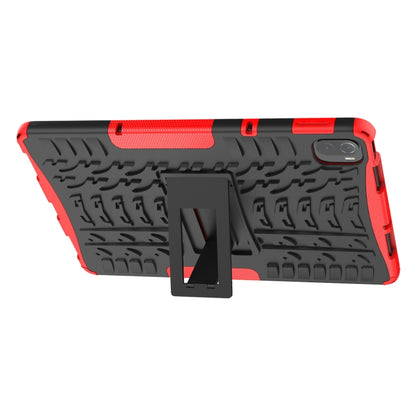 Tire Texture TPU + PC Shockproof Case with Holder For Xiaomi Pad 5 / 5 Pro(Red) - More Tablet Cases by buy2fix | Online Shopping UK | buy2fix