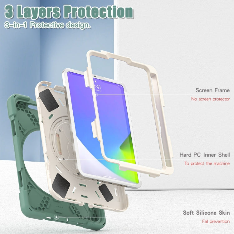 For iPad mini 6 Silicone + PC Protective Tablet Case with Holder & Shoulder Strap(Emerald Green) - iPad mini 6 Cases by buy2fix | Online Shopping UK | buy2fix