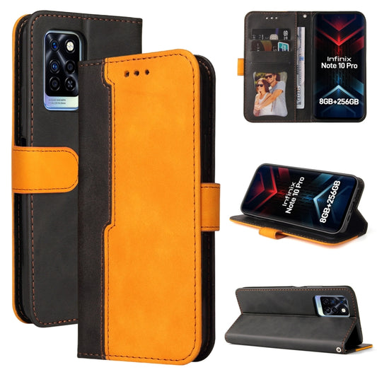 For Infinix Note 10 Pro / 10 Pro NFC Business Stitching-Color Horizontal Flip PU Leather Case with Holder & Card Slots & Photo Frame(Orange) - Infinix Cases by buy2fix | Online Shopping UK | buy2fix
