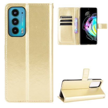 For Motorola Edge 20 Crazy Horse Texture Horizontal Flip Leather Case with Holder & Card Slots & Lanyard(Gold) - Motorola Cases by buy2fix | Online Shopping UK | buy2fix