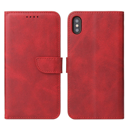 For iPhone X / XS Calf Texture Buckle Horizontal Flip Leather Case with Holder & Card Slots & Wallet(Red) - More iPhone Cases by buy2fix | Online Shopping UK | buy2fix