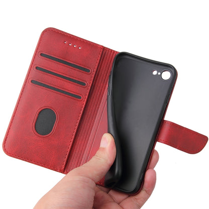 For iPhone SE 2022 / SE 2020 / 8 / 7 Calf Texture Buckle Horizontal Flip Leather Case with Holder & Card Slots & Wallet(Red) - iPhone SE 2022 / 2020 / 8 / 7 Cases by buy2fix | Online Shopping UK | buy2fix