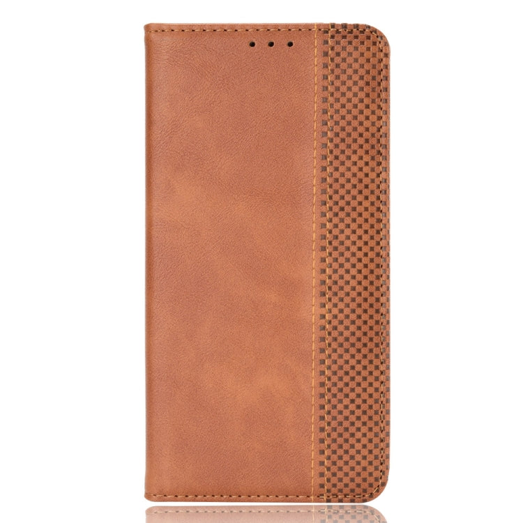 For Motorola Edge 20 Magnetic Buckle Retro Pattern Horizontal Flip Leather Case with Holder & Card Slot & Wallet(Brown) - Motorola Cases by buy2fix | Online Shopping UK | buy2fix