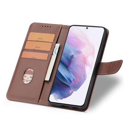 For Samsung Galaxy S21 5G Calf Texture Buckle Horizontal Flip Leather Case with Holder & Card Slots & Wallet(Brown) - Galaxy S21 5G Cases by buy2fix | Online Shopping UK | buy2fix