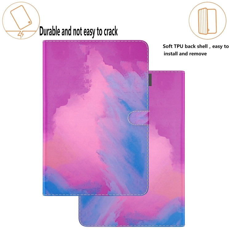 For Samsung Galaxy Tab S7 FE 12.4 inch 2021 T730 / T736 Voltage Watercolor Pattern Skin Feel Magnetic Horizontal Flip PU Leather Case with Holder & Card Slots & Photo Frame(Purple Red) - Galaxy Tab S7 FE by buy2fix | Online Shopping UK | buy2fix