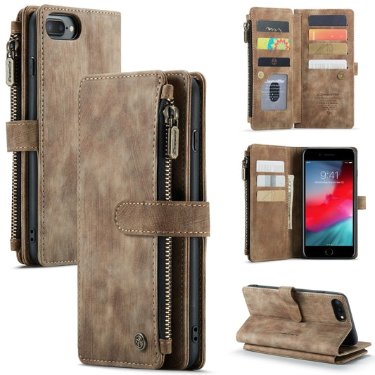 CaseMe-C30 PU + TPU Multifunctional Horizontal Flip Leather Case with Holder & Card Slot & Wallet & Zipper Pocket For iPhone 8 Plus & 7 Plus & 6 Plus(Brown) - More iPhone Cases by CaseMe | Online Shopping UK | buy2fix