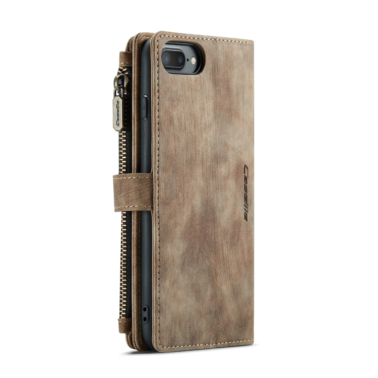 CaseMe-C30 PU + TPU Multifunctional Horizontal Flip Leather Case with Holder & Card Slot & Wallet & Zipper Pocket For iPhone 8 Plus & 7 Plus & 6 Plus(Brown) - More iPhone Cases by CaseMe | Online Shopping UK | buy2fix
