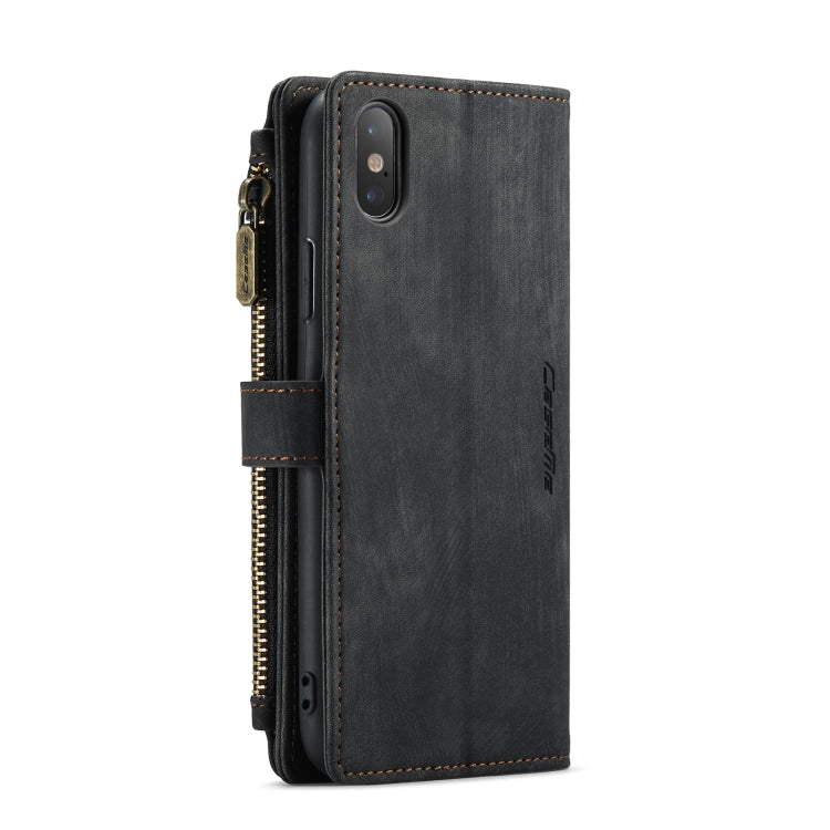 For iPhone X / XS CaseMe-C30 PU + TPU Multifunctional Horizontal Flip Leather Case with Holder & Card Slot & Wallet & Zipper Pocket(Black) - More iPhone Cases by CaseMe | Online Shopping UK | buy2fix