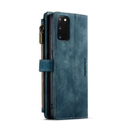 For Samsung Galaxy S20 5G CaseMe-C30 PU + TPU Multifunctional Horizontal Flip Leather Case with Holder & Card Slot & Wallet & Zipper Pocket(Blue) - Galaxy Phone Cases by CaseMe | Online Shopping UK | buy2fix