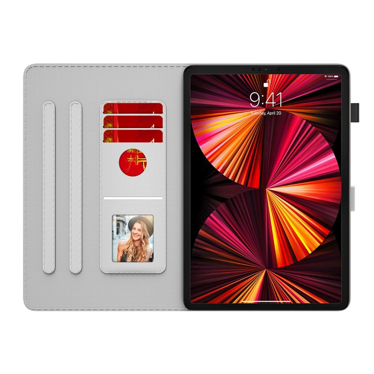For iPad Pro 12.9 2022 / 2021 / 2020 Watercolor Pattern Skin Feel Magnetic Horizontal Flip PU Leather Tablet Case with Holder & Card Slots & Photo Frame & Sleep / Wake-up Function(Purple Red) - iPad Pro 12.9 (2022/2021) Cases by buy2fix | Online Shopping UK | buy2fix