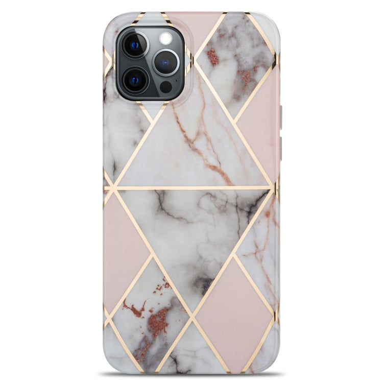 For iPhone 13 Pro Splicing Marble Pattern TPU Protective Case (Light Pink Grey) - iPhone 13 Pro Cases by buy2fix | Online Shopping UK | buy2fix