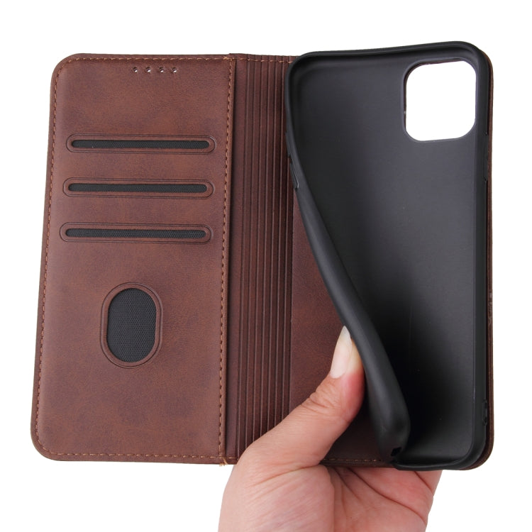 For iPhone 11 Pro Max Calf Texture Magnetic Horizontal Flip Leather Case with Holder & Card Slots & Wallet (Brown) - iPhone 11 Pro Max Cases by buy2fix | Online Shopping UK | buy2fix