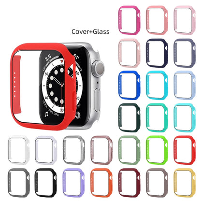 Shockproof PC Protective Case with Tempered Glass Film For Apple Watch Series 8 / 7 45mm(Light Blue) - Watch Cases by buy2fix | Online Shopping UK | buy2fix