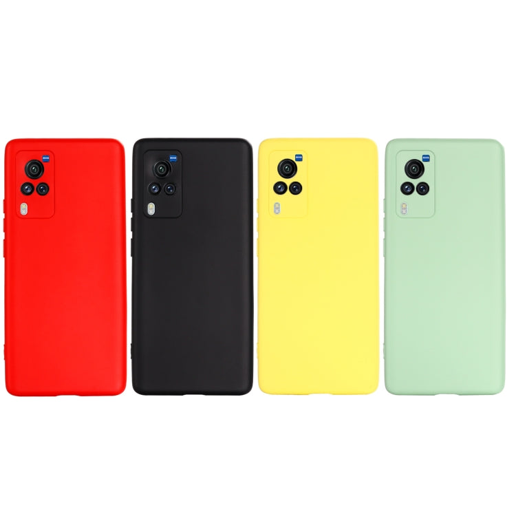 For vivo X60 Pro 5G Foreign Version Solid Color Liquid Silicone Shockproof Full Coverage Protective Case(Red) - vivo Cases by buy2fix | Online Shopping UK | buy2fix