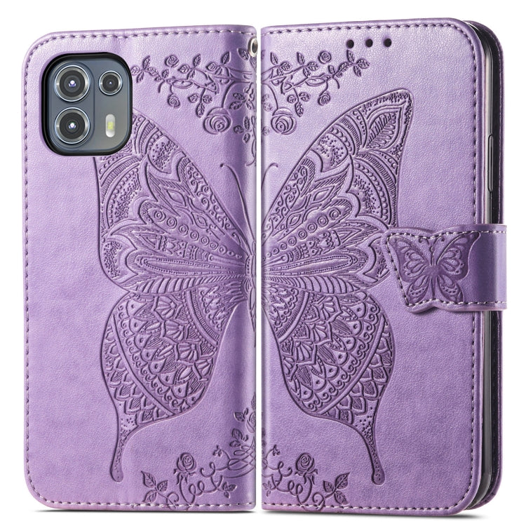 For Motorola Moto Edge 20 Lite Butterfly Love Flower Embossed Horizontal Flip Leather Case with Holder & Card Slots & Wallet & Lanyard(Light Purple) - Motorola Cases by buy2fix | Online Shopping UK | buy2fix