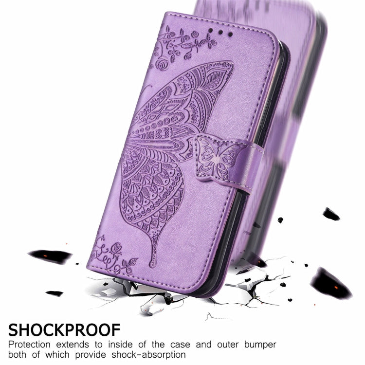 For Motorola Moto Edge 20 Lite Butterfly Love Flower Embossed Horizontal Flip Leather Case with Holder & Card Slots & Wallet & Lanyard(Light Purple) - Motorola Cases by buy2fix | Online Shopping UK | buy2fix