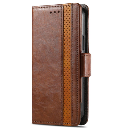 For Motorola Edge 20 Pro CaseNeo Business Splicing Dual Magnetic Buckle Horizontal Flip PU Leather Case with Holder & Card Slots & Wallet(Brown) - Motorola Cases by buy2fix | Online Shopping UK | buy2fix