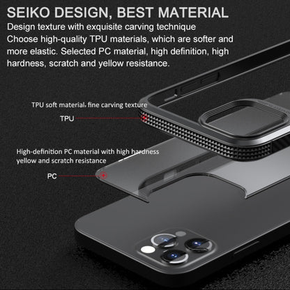 For iPhone 11 MG Series Carbon Fiber TPU + Clear PC Four-corner Airbag Shockproof Case (Black) - iPhone 11 Cases by buy2fix | Online Shopping UK | buy2fix