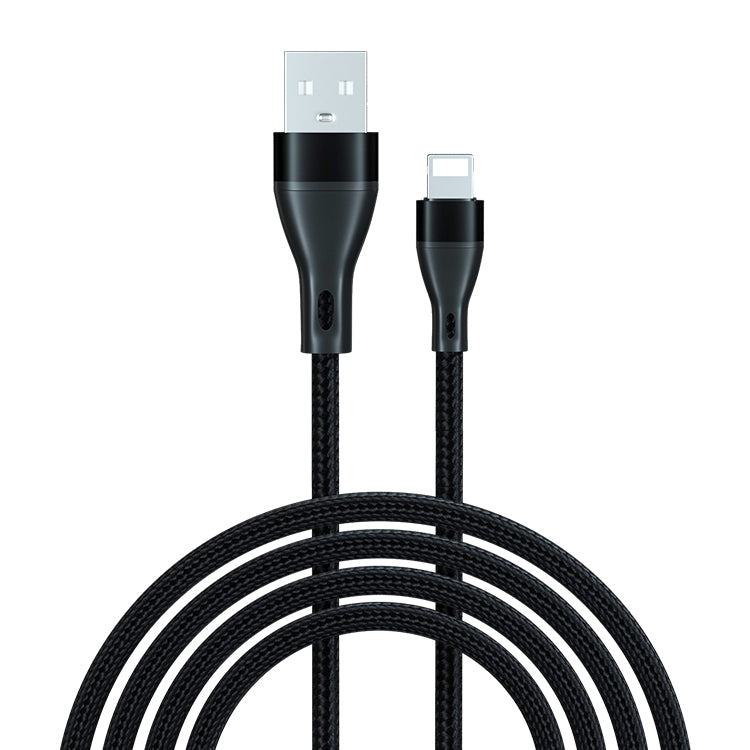 ADC-001 3A USB to 8 Pin Weave Fast Charging Data Cable, Length:1m(Black) - Normal Style Cable by buy2fix | Online Shopping UK | buy2fix