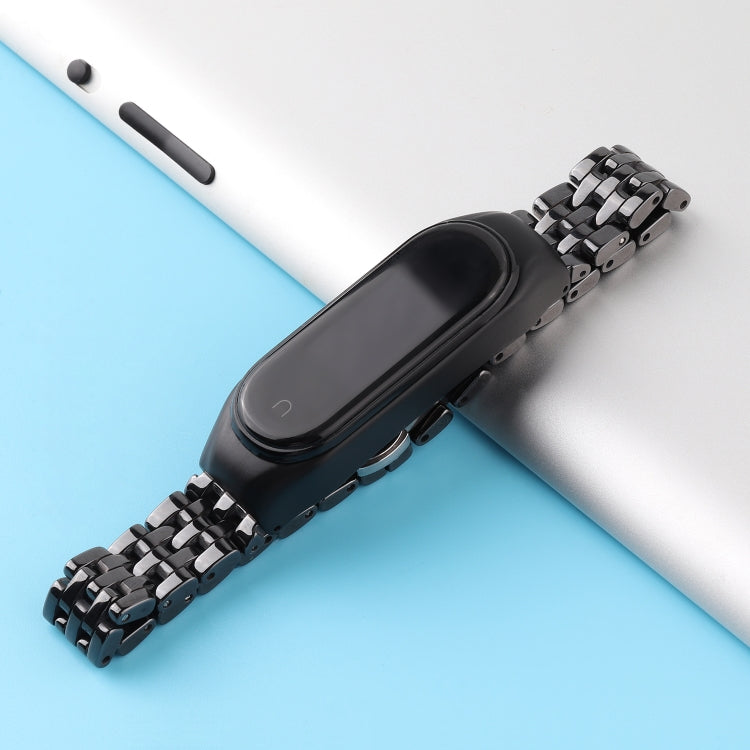 For Xiaomi Mi Band 6 / 5 Ceramics Watch Band(Five Beads Black) - Watch Bands by buy2fix | Online Shopping UK | buy2fix