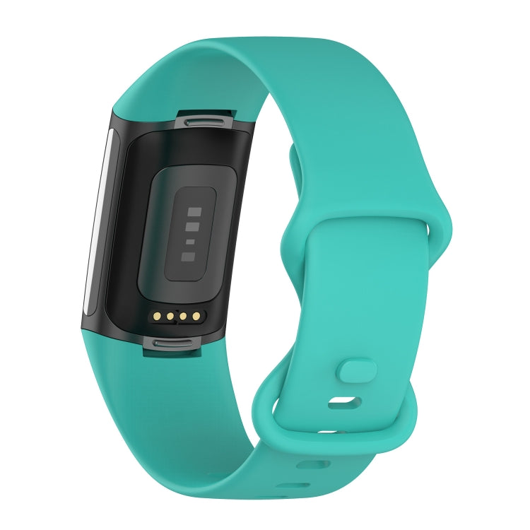 For Fitbit Charge 5 Silicone Watch Band, Size:S(Mint Green) - Watch Bands by buy2fix | Online Shopping UK | buy2fix