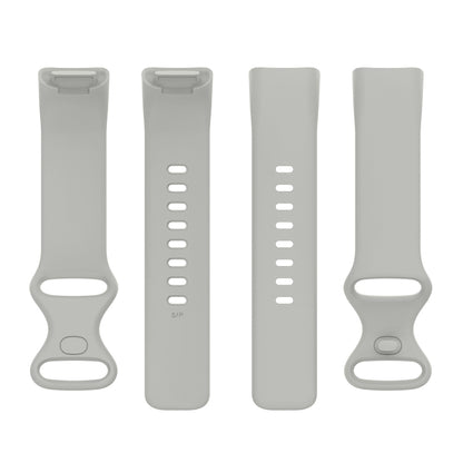 For Fitbit Charge 5 Silicone Watch Band, Size:L(Rock Grey) - Watch Bands by buy2fix | Online Shopping UK | buy2fix