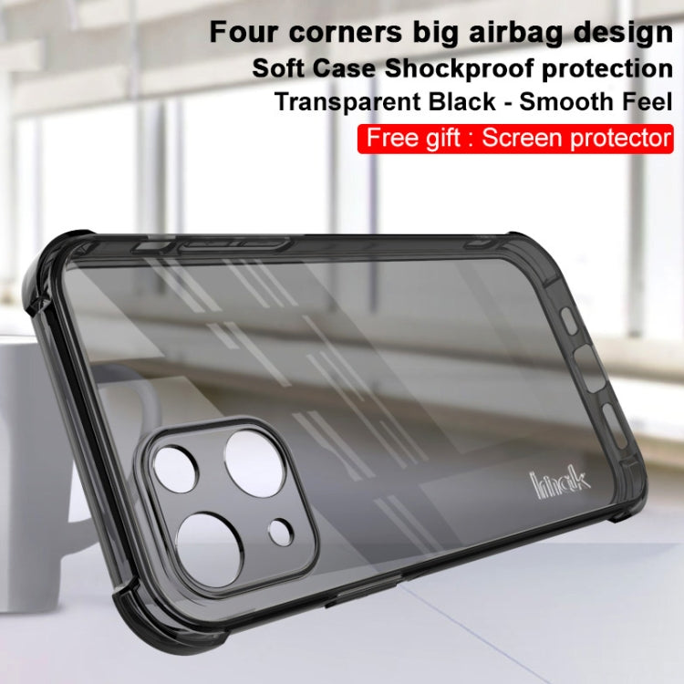 For iPhone 13 mini IMAK All-inclusive Shockproof Airbag TPU Phone Case with Screen Protector (Transparent Black) - iPhone 13 mini Cases by imak | Online Shopping UK | buy2fix