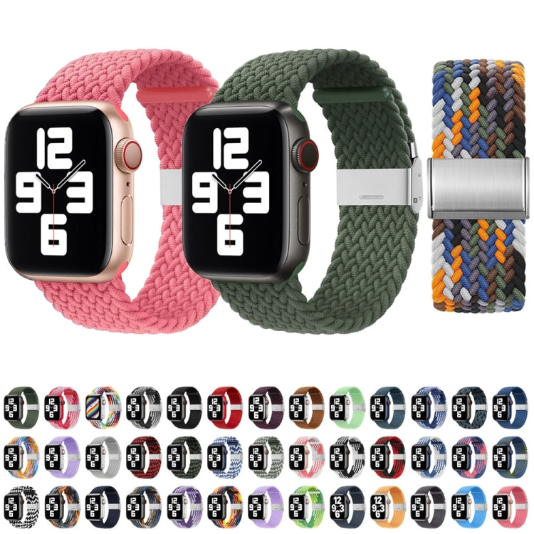 Nylon Braid One Buckle Watch Band For Apple Watch Series 9&8&7 41mm / SE 3&SE 2&6&SE&5&4 40mm / 3&2&1 38mm(Blue Camouflage) - Watch Bands by buy2fix | Online Shopping UK | buy2fix