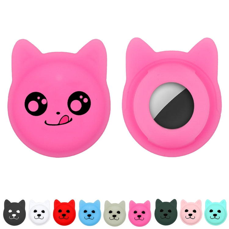 Naughty Smiley Cute Cartoon Pet Collar Anti-lost Tracker Silicone Case For AirTag(Black) - Pet Series by Mutural | Online Shopping UK | buy2fix