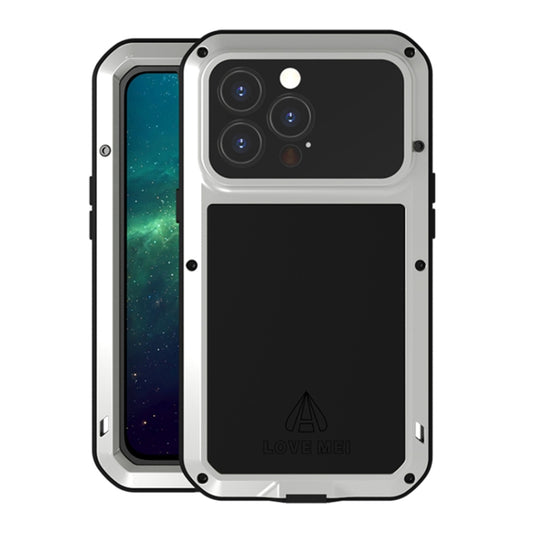 For iPhone 13 Pro LOVE MEI Metal Shockproof Life Waterproof Dustproof Protective Phone Case (Silver) - iPhone 13 Pro Cases by LOVE MEI | Online Shopping UK | buy2fix