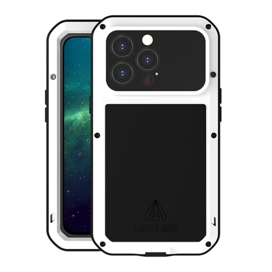 For iPhone 13 Pro LOVE MEI Metal Shockproof Life Waterproof Dustproof Protective Phone Case (White) - iPhone 13 Pro Cases by LOVE MEI | Online Shopping UK | buy2fix