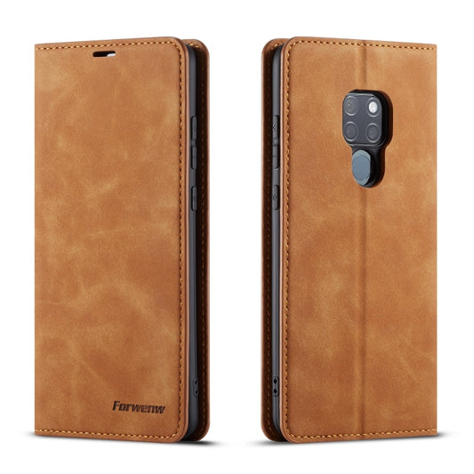 For Huawei Mate 20 Forwenw Dream Series Oil Edge Strong Magnetism Horizontal Flip Leather Case with Holder & Card Slots & Wallet & Photo Frame(Brown) - Huawei Cases by Forwenw | Online Shopping UK | buy2fix