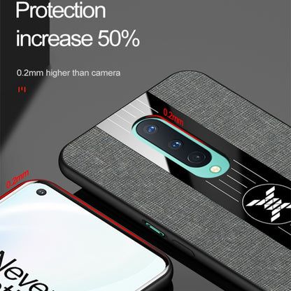 For OnePlus 8 XINLI Stitching Cloth Texture Shockproof TPU Phone Case(Grey) - OnePlus Cases by XINLI | Online Shopping UK | buy2fix