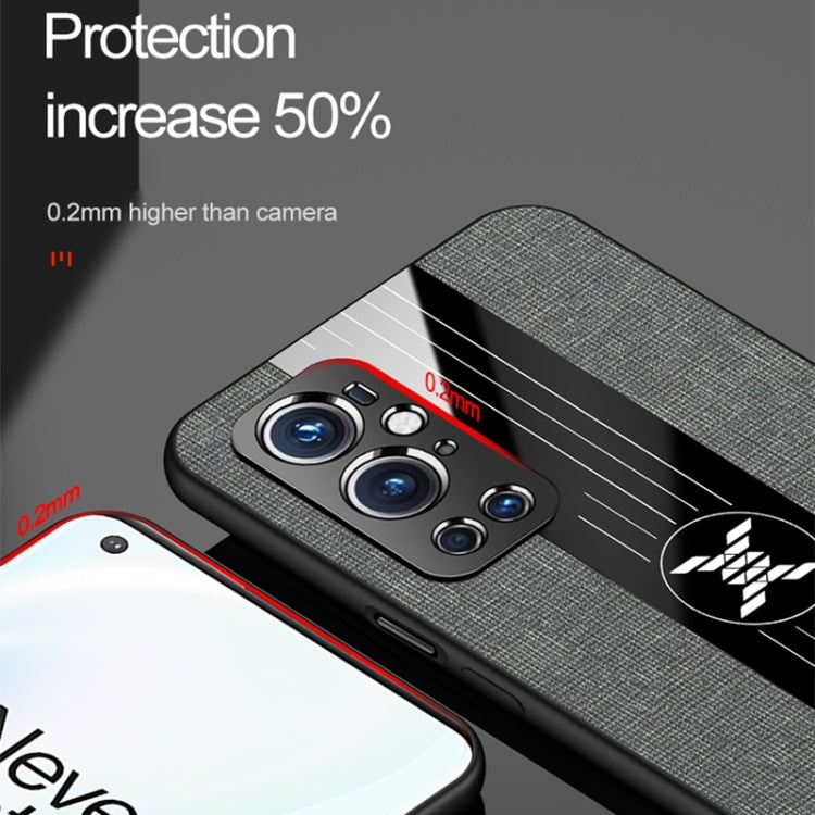 For OnePlus 9 Pro XINLI Stitching Cloth Texture Shockproof TPU Phone Case(Grey) - OnePlus Cases by XINLI | Online Shopping UK | buy2fix