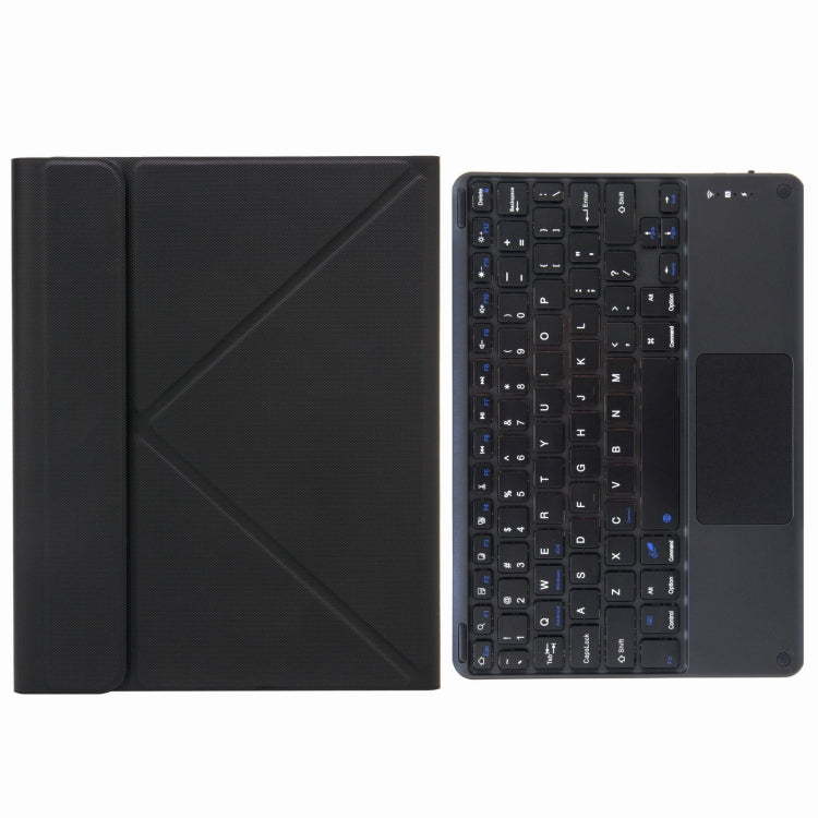 H-097C Touch Bluetooth Keyboard Leather Case with Rear Three-fold Holder For iPad 9.7 2018 & 2017(Black) - Universal by buy2fix | Online Shopping UK | buy2fix