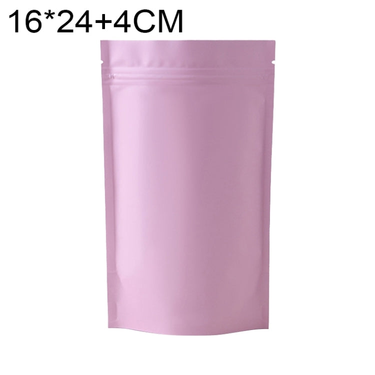 100 PCS/Set Matte Aluminum Foil Snack Stand-up Pouch, Size:16x24+4cm(Pink) - Preservation Supplies by buy2fix | Online Shopping UK | buy2fix