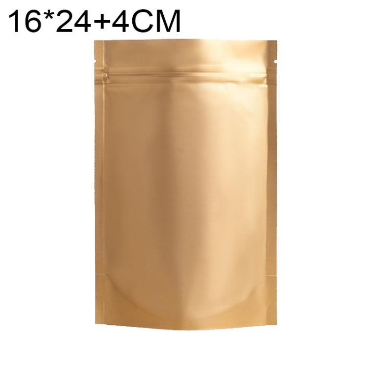 100 PCS/Set Matte Aluminum Foil Snack Stand-up Pouch, Size:16x24+4cm(Gold) - Preservation Supplies by buy2fix | Online Shopping UK | buy2fix